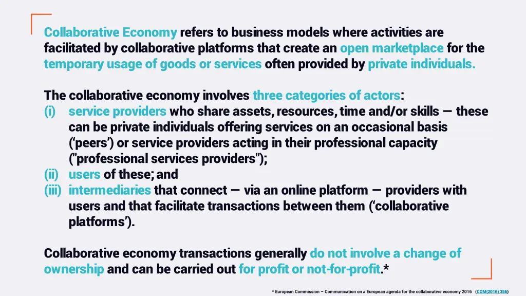 collaborative economy refers to business models