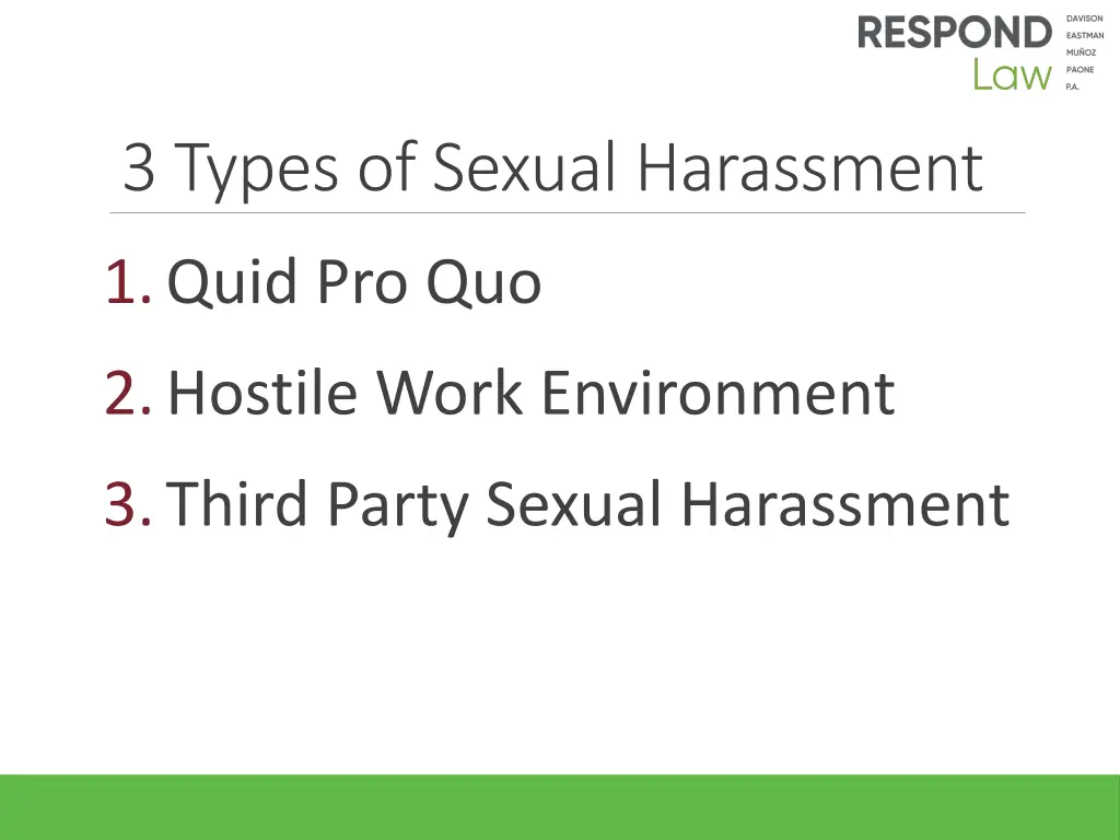 3 types of sexual harassment