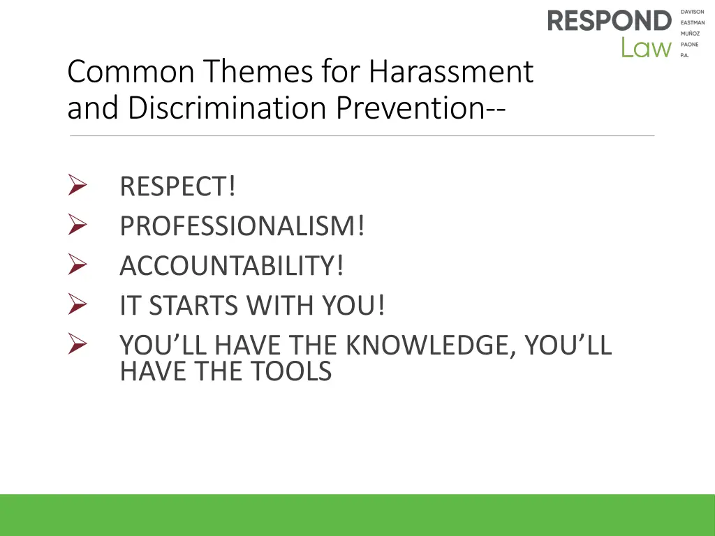 common themes for harassment and discrimination