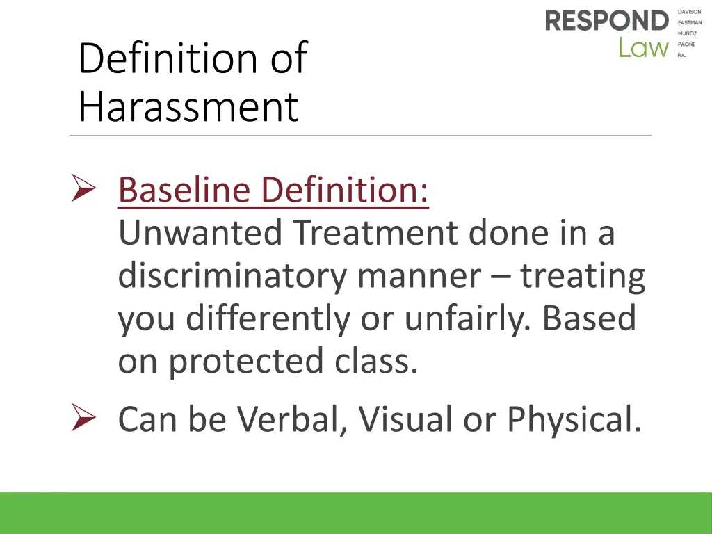 definition of harassment