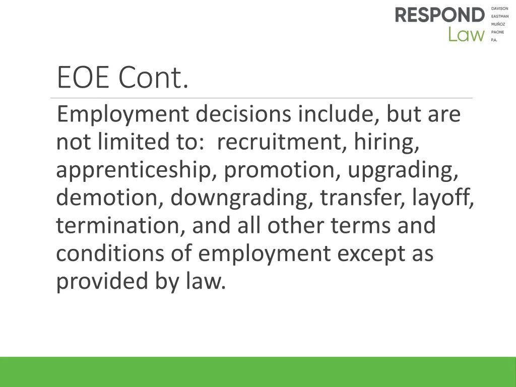 eoe cont employment decisions include