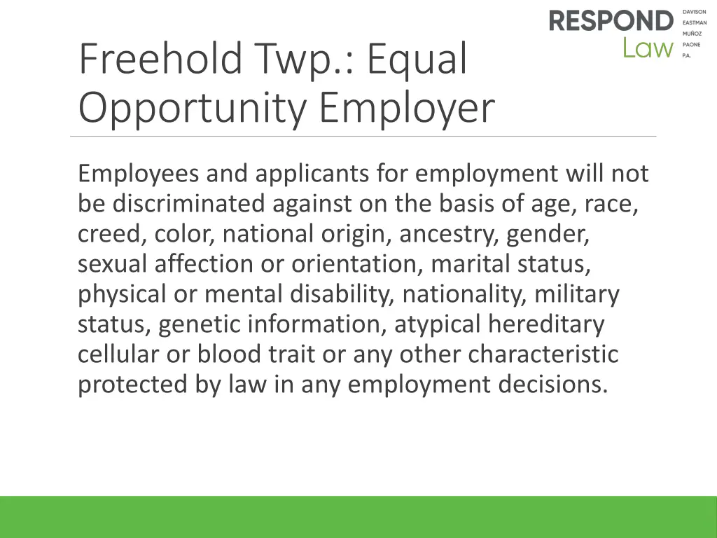 freehold twp equal opportunity employer