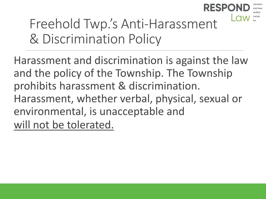 freehold twp s anti harassment discrimination