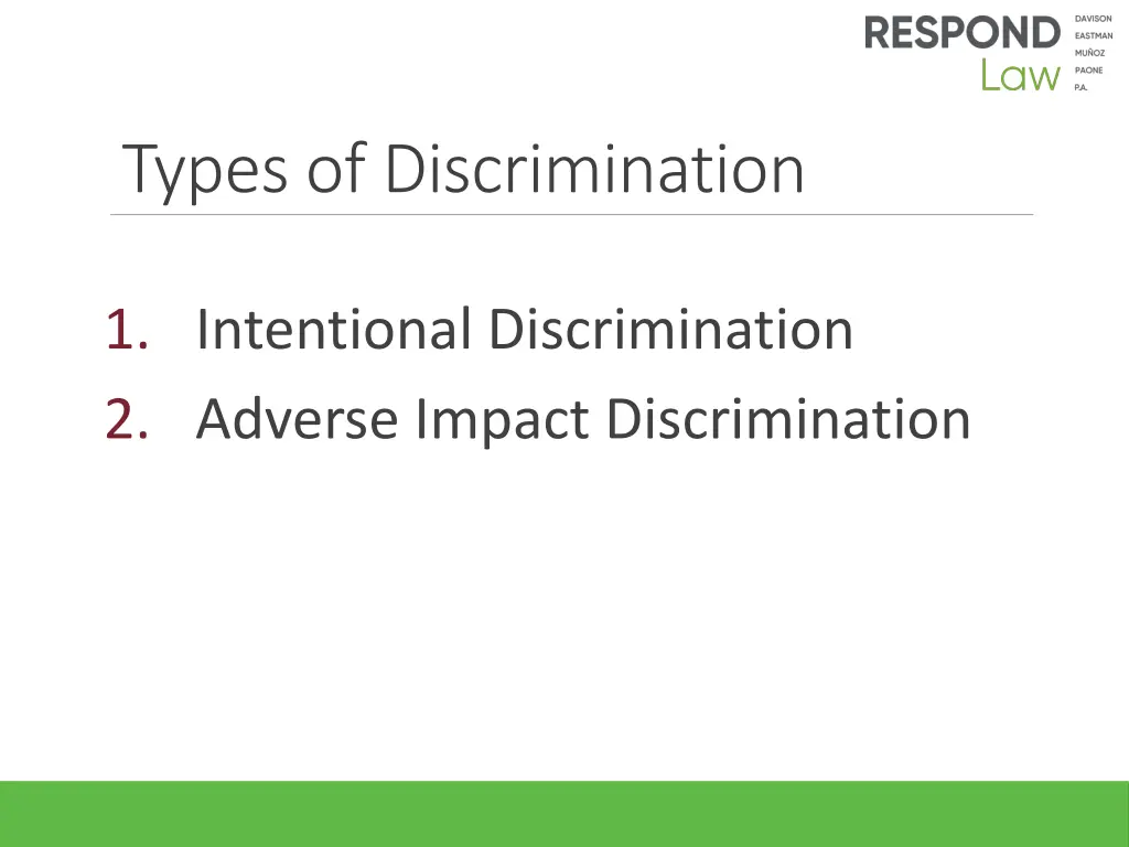 types of discrimination