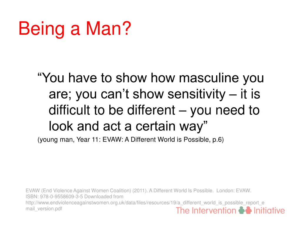 being a man