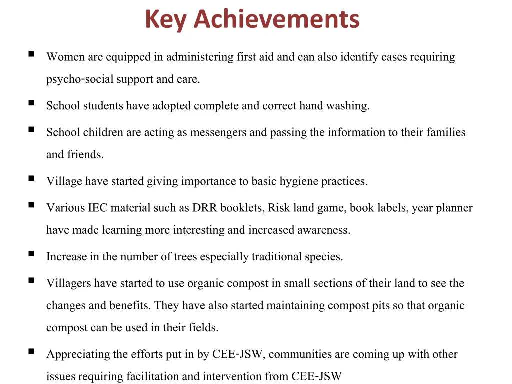 key achievements 1