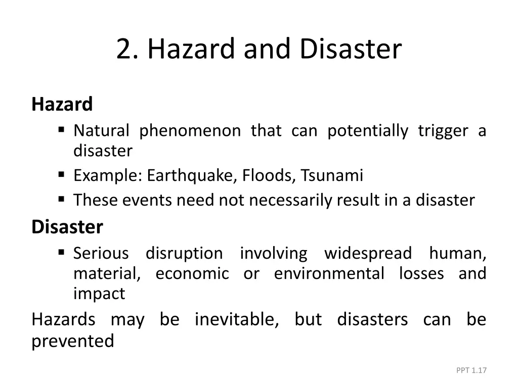 2 hazard and disaster