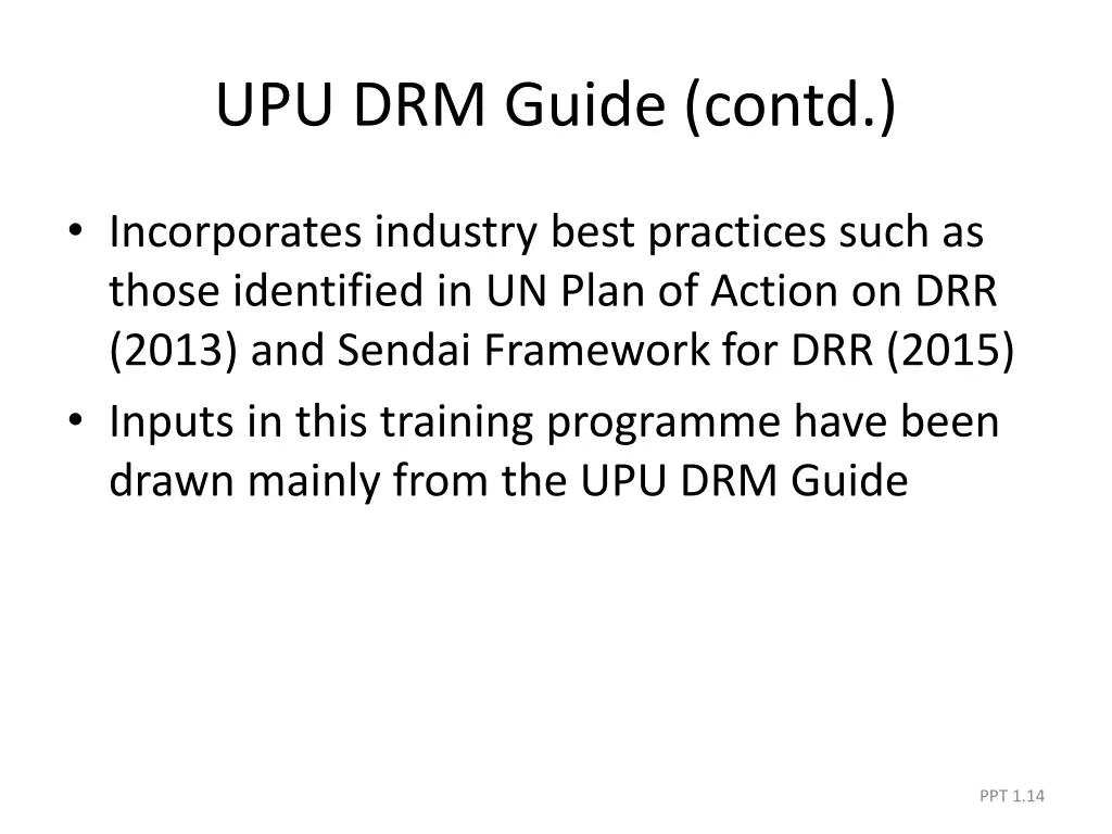 upu drm guide contd