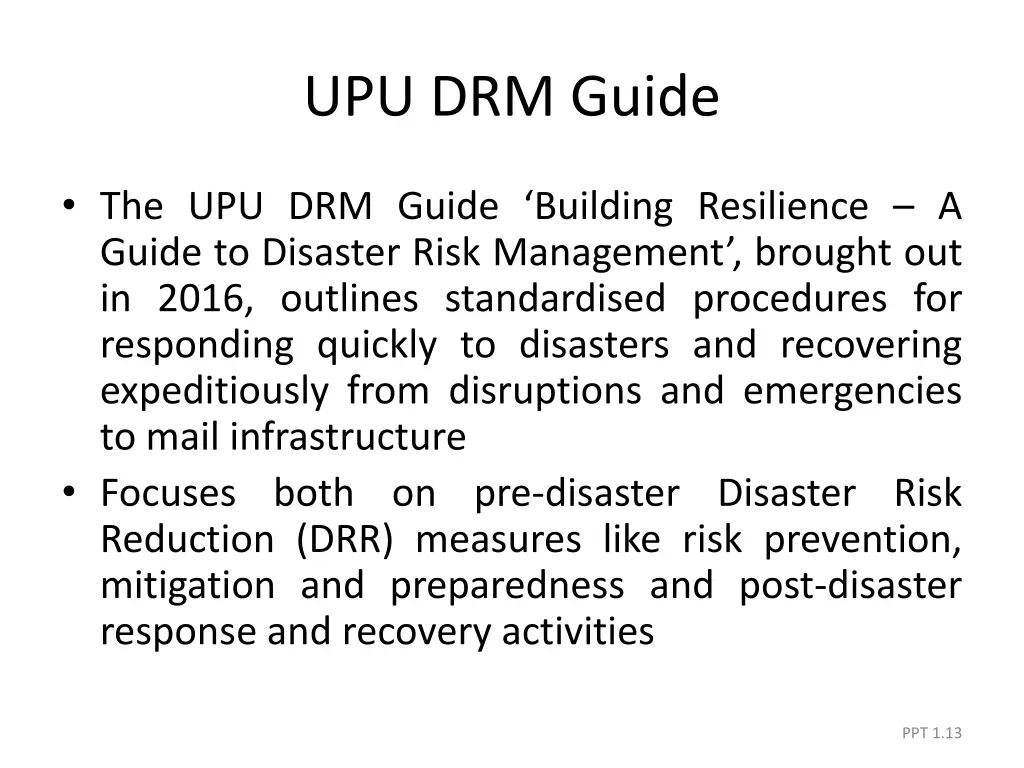 upu drm guide