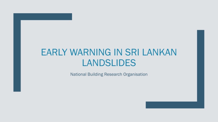 early warning in sri lankan landslides