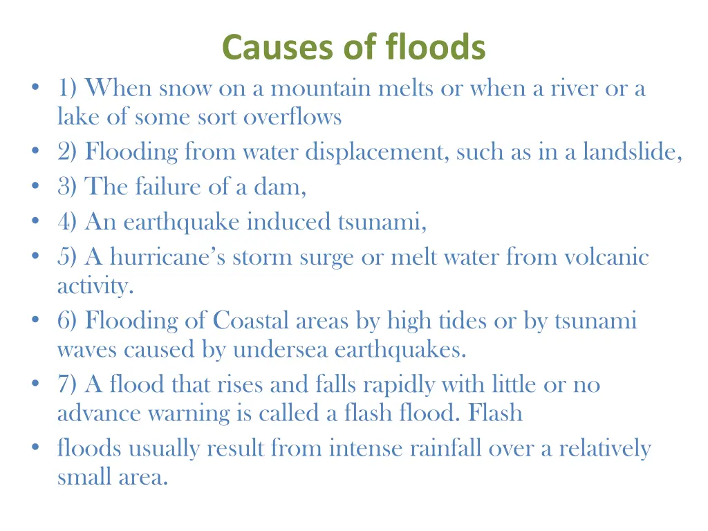 causes of floods