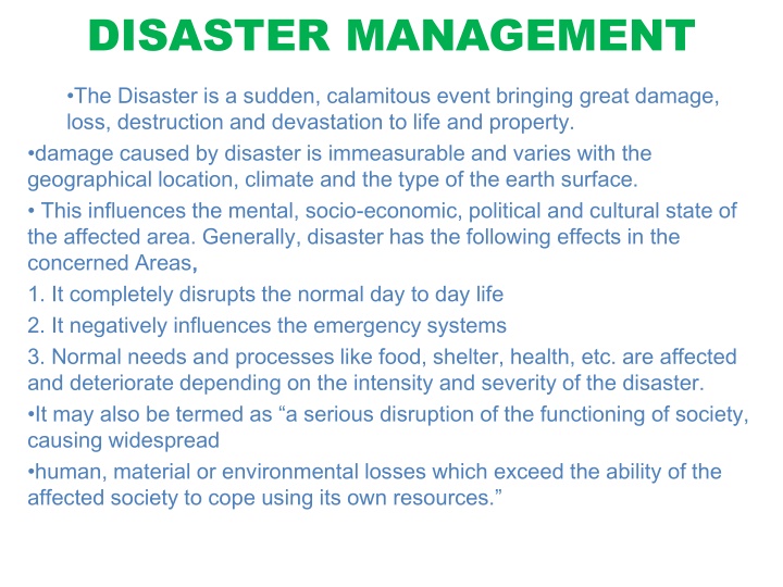 disaster management