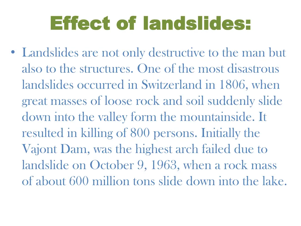 effect of landslides effect of landslides