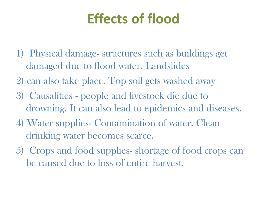 effects of flood