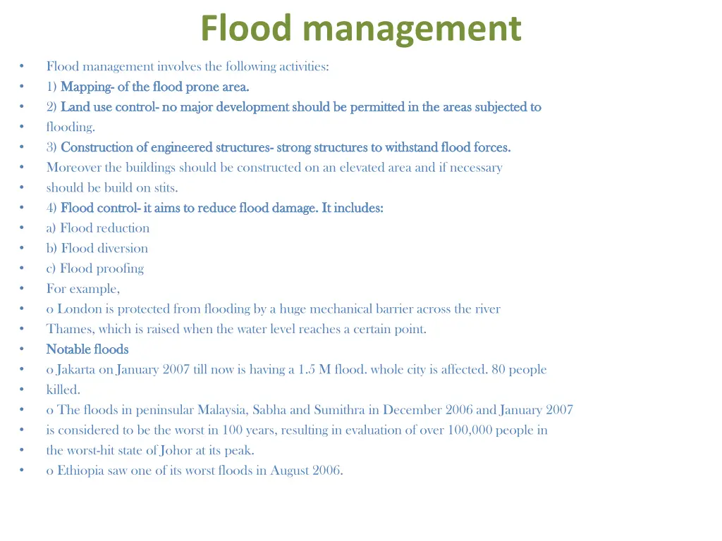 flood management