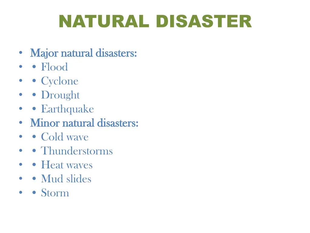 natural disaster