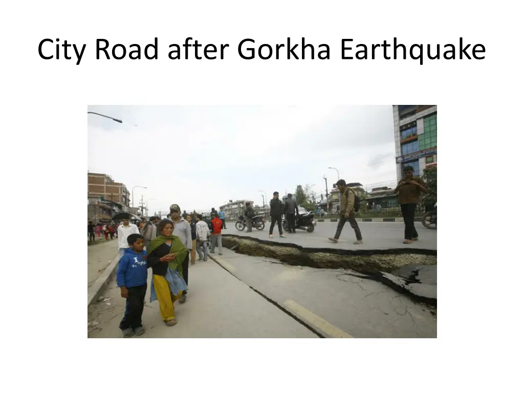 city road after gorkha earthquake