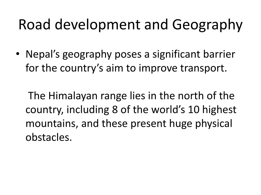 road development and geography