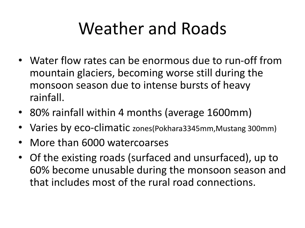 weather and roads