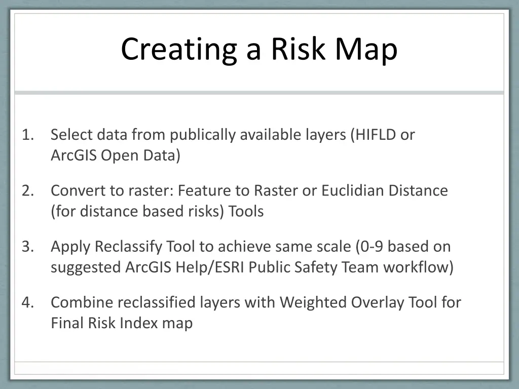 creating a risk map