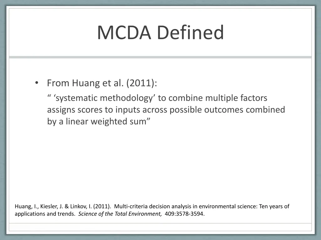 mcda defined