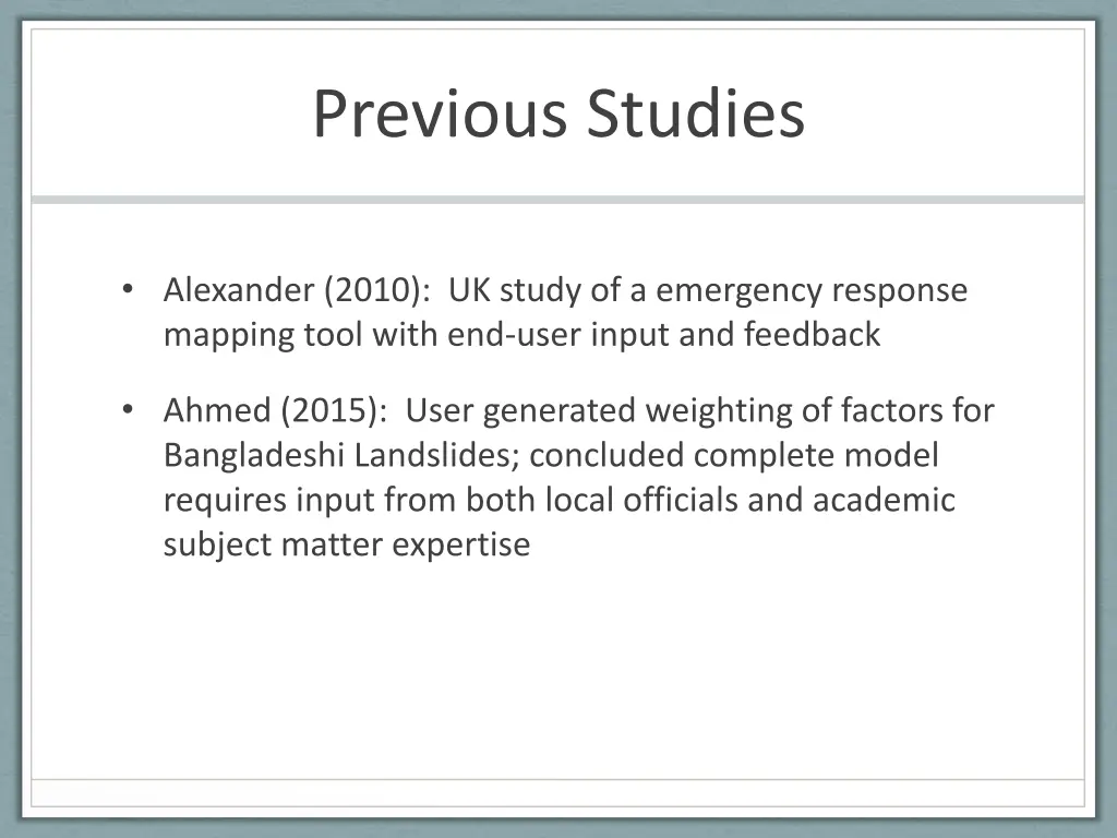 previous studies 1