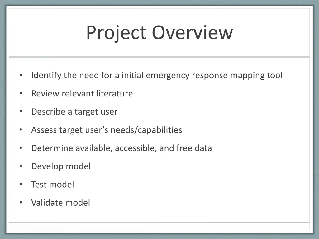 project overview