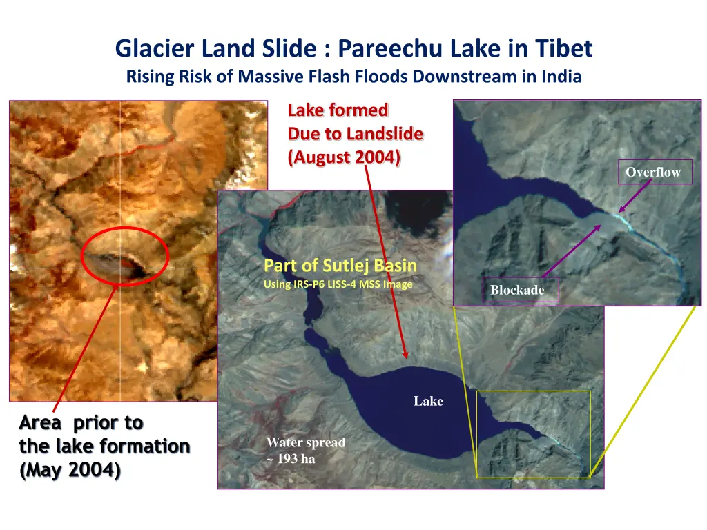 glacier land slide pareechu lake in tibet rising