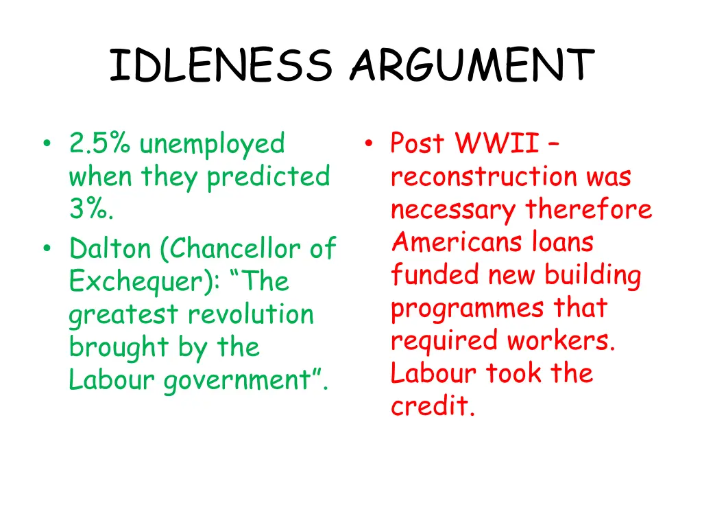 idleness argument 1