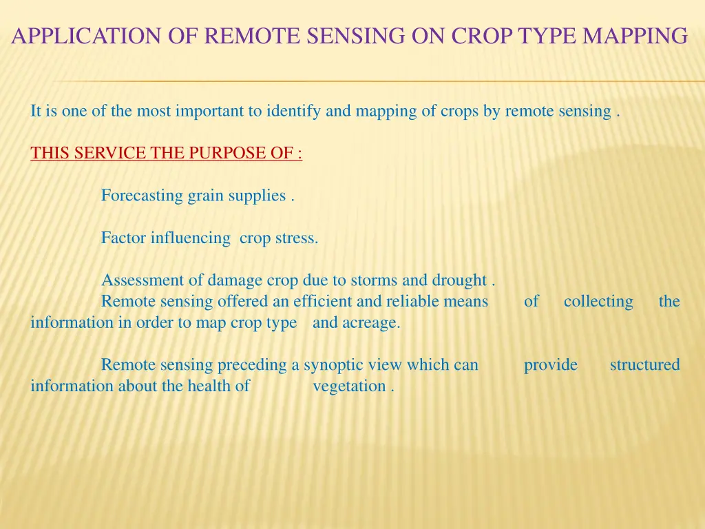 application of remote sensing on crop type mapping