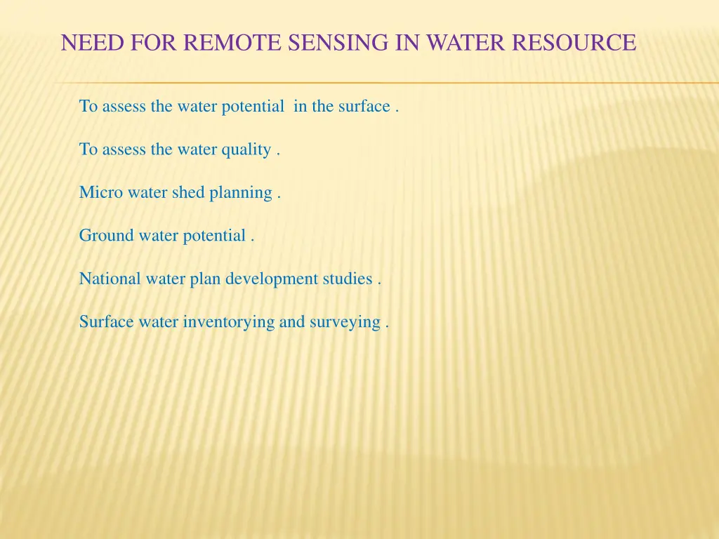 need for remote sensing in water resource