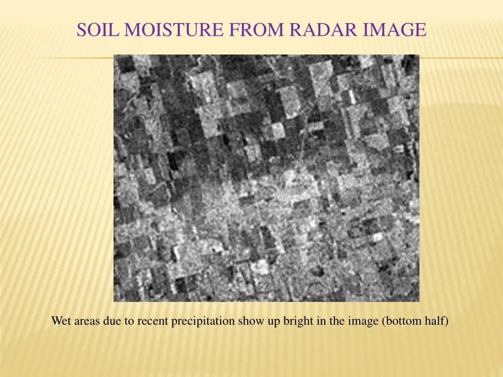 soil moisture from radar image