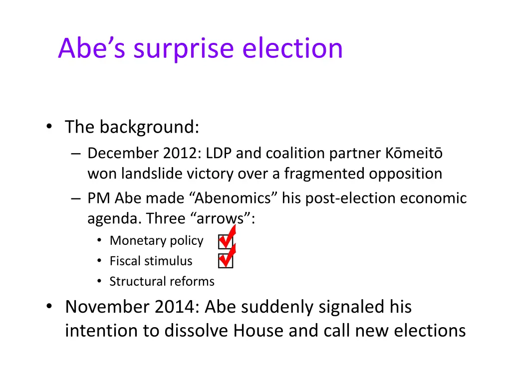 abe s surprise election