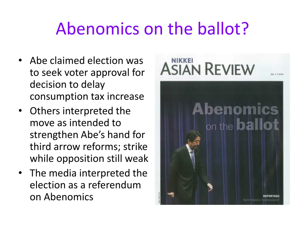 abenomics on the ballot