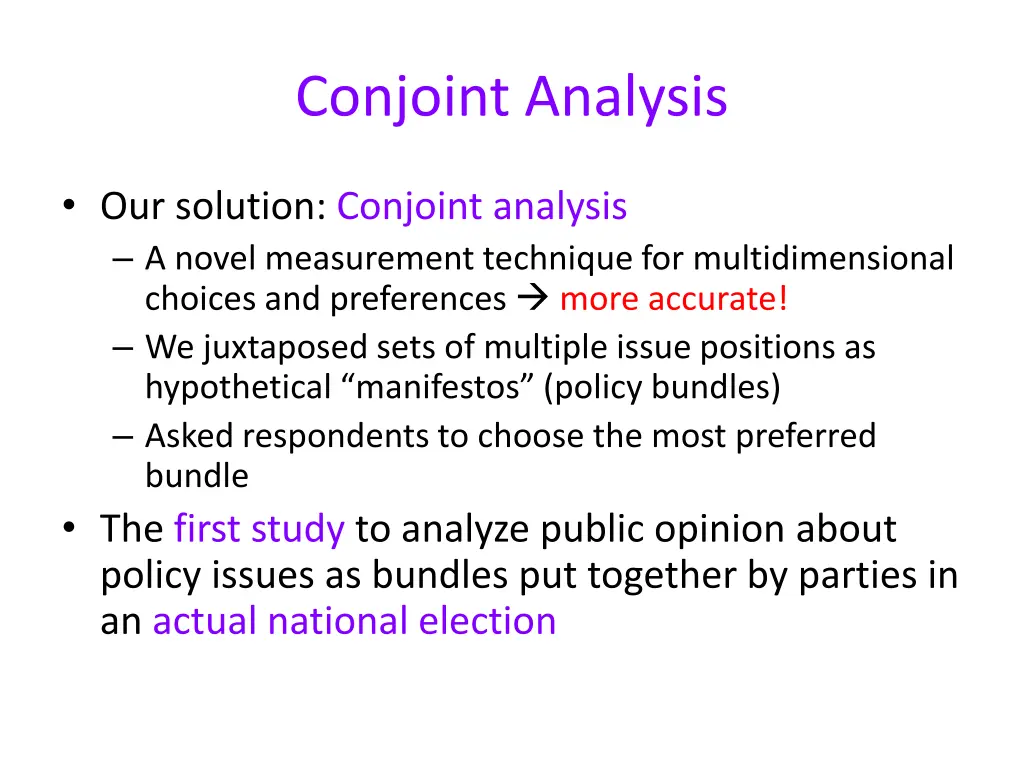 conjoint analysis