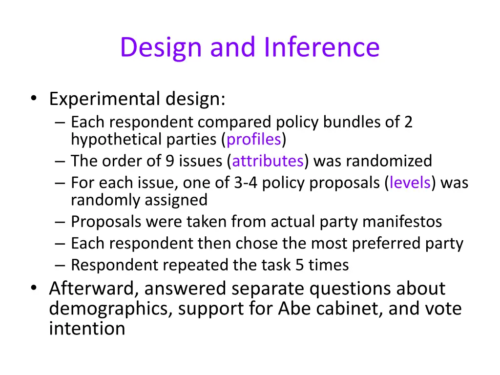 design and inference