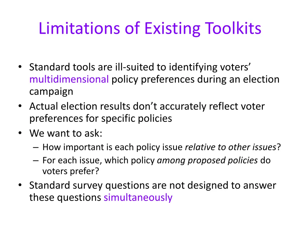 limitations of existing toolkits