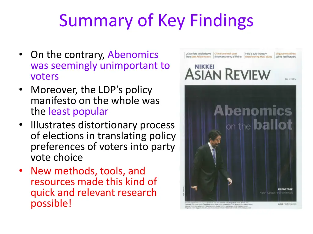 summary of key findings 1