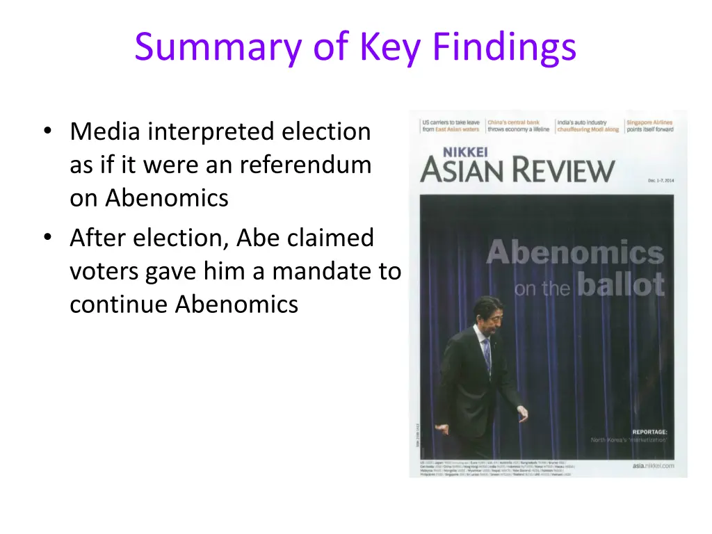 summary of key findings