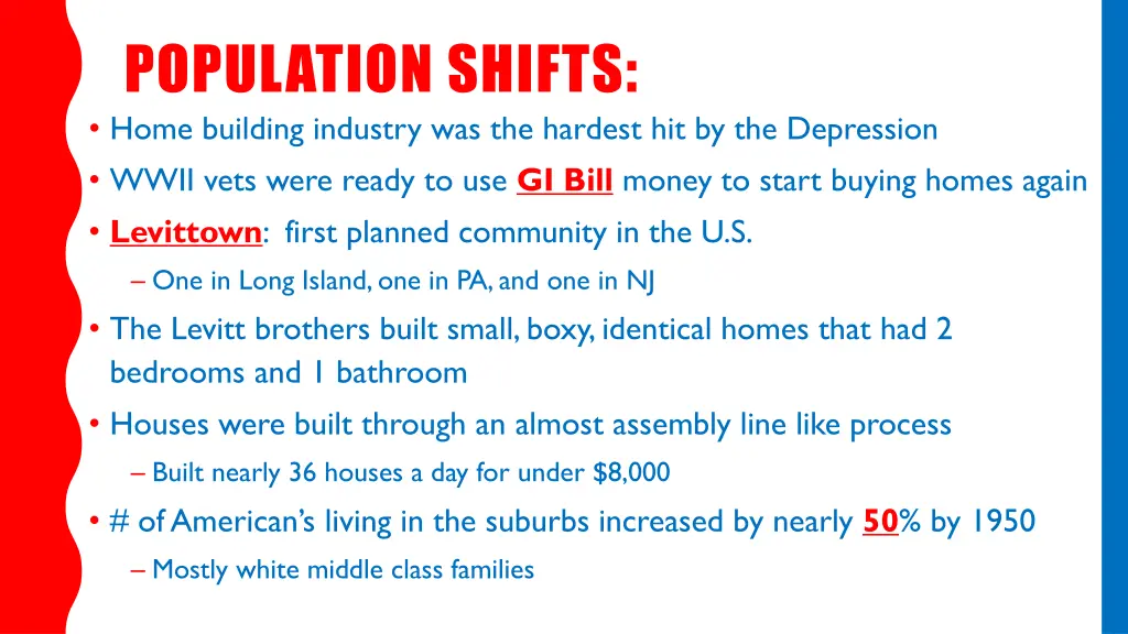 population shifts home building industry