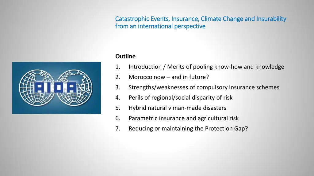 catastrophic events insurance climate change