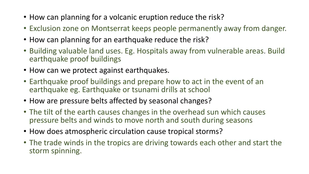 how can planning for a volcanic eruption reduce