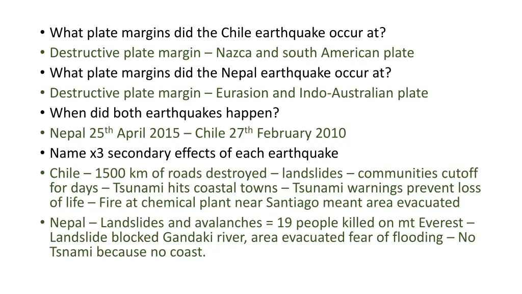 what plate margins did the chile earthquake occur