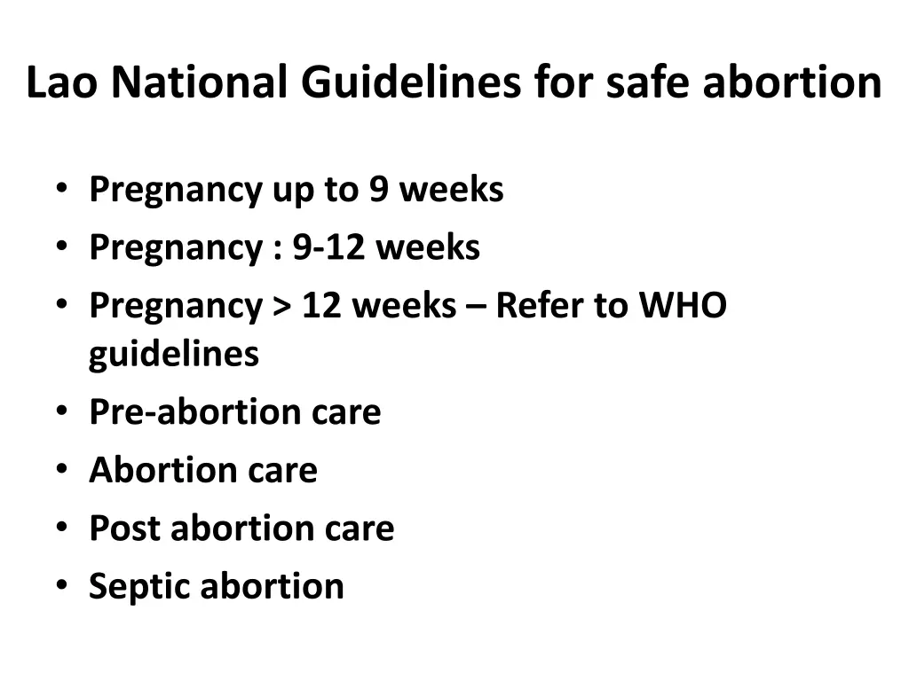 lao national guidelines for safe abortion