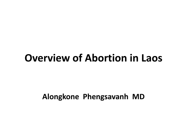 overview of abortion in laos