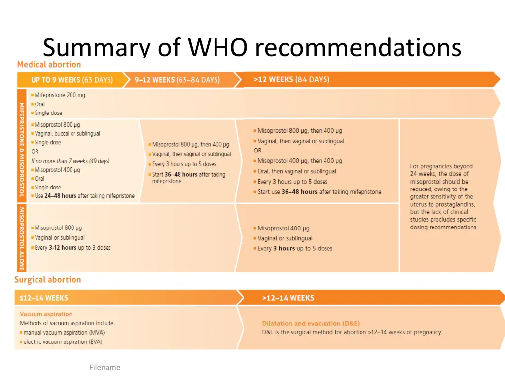 summary of who recommendations