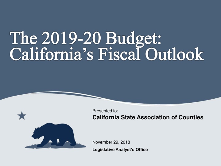 the 2019 20 budget california s fiscal outlook