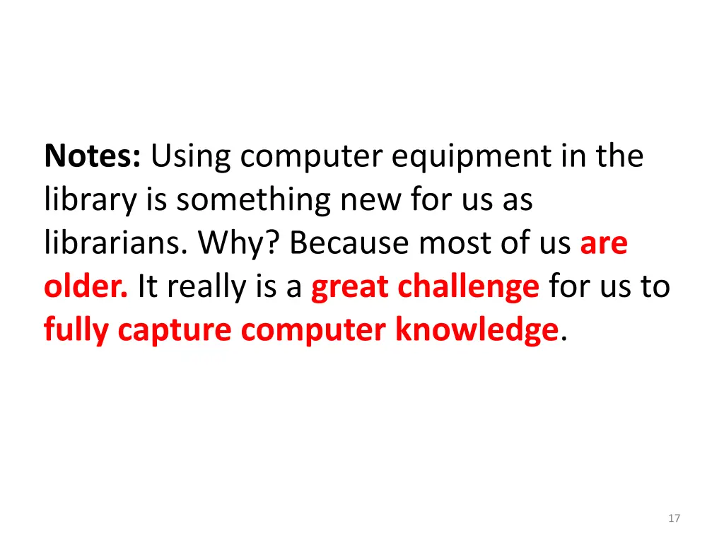 notes using computer equipment in the library