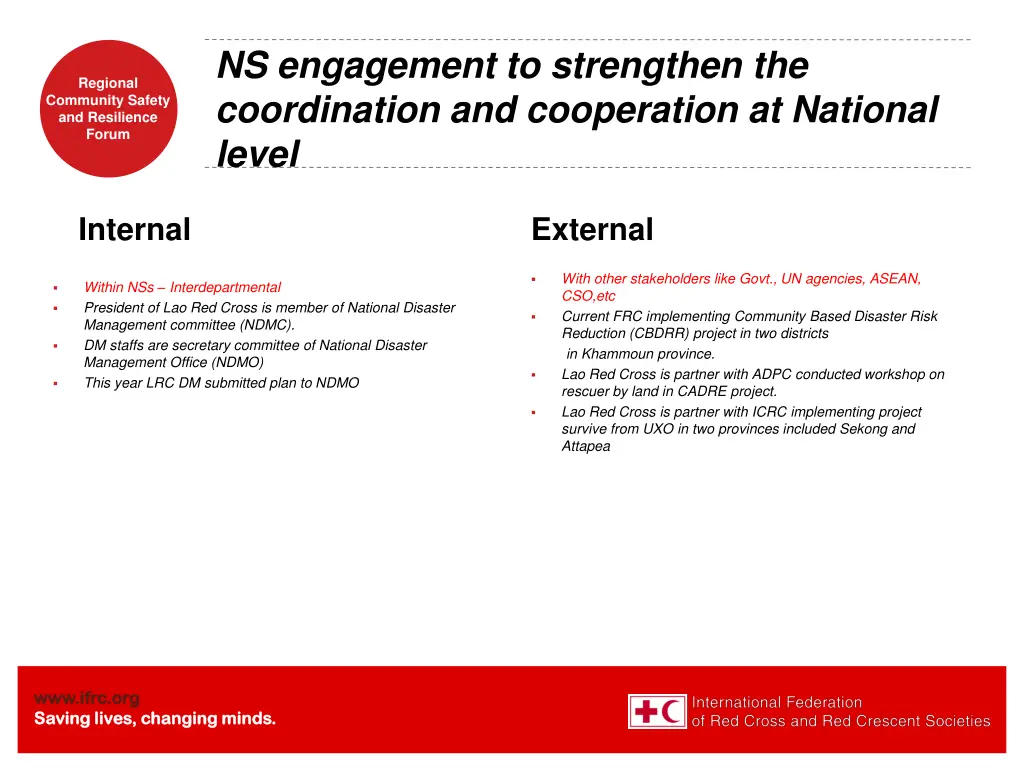 ns engagement to strengthen the coordination