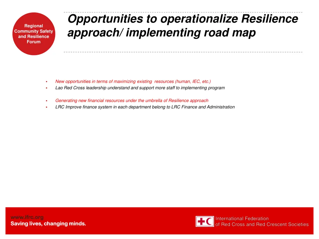 opportunities to operationalize resilience